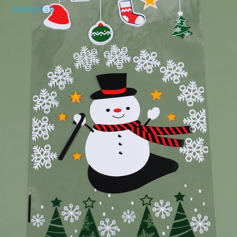 50 Túi Nhựa Đựng Kẹo Giáng Sinh Có Dây Ruy Băng Buộc Quà Tặng