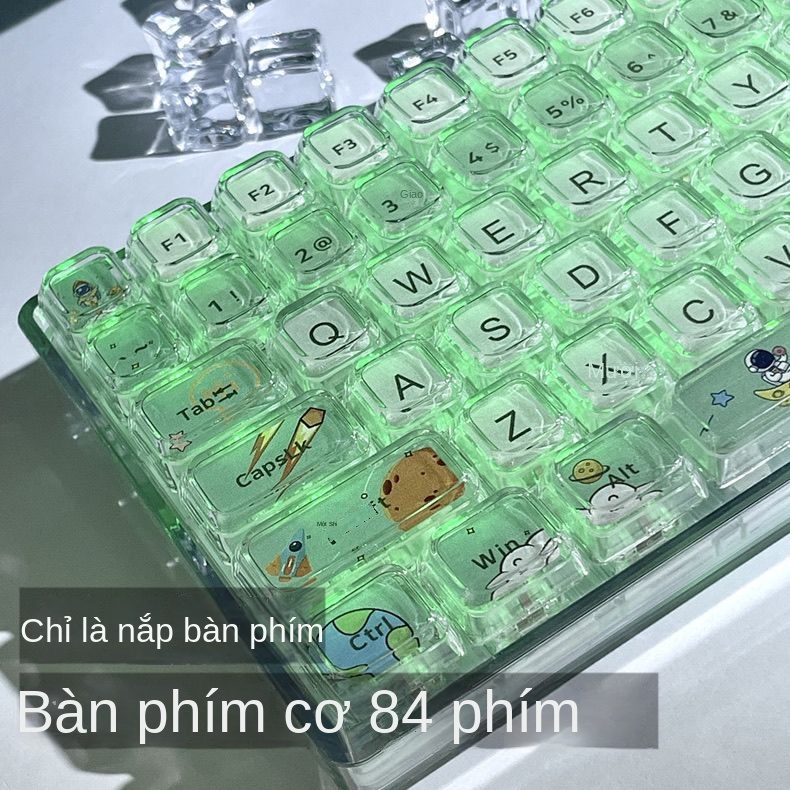 Keycap phi hành gia, keycaps 84 phím, XDA cao 9,5mm, nhuộm thăng hoa PBT, thích hợp cho bàn phím phím 87/68/84/104/108
