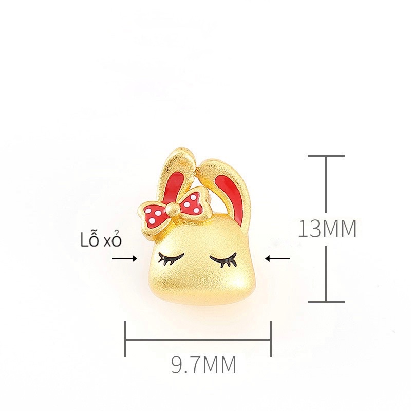 Charm xỏ ngang HTJEWELRY thỏ con đeo nơ xinh xắn  PL241