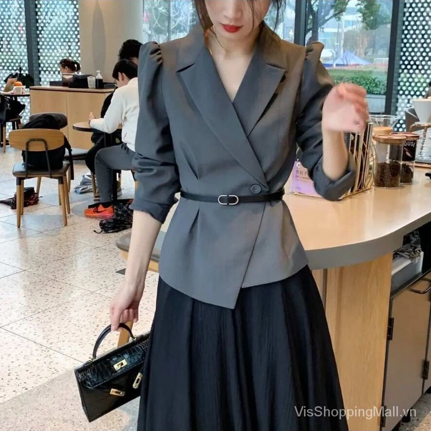 Set Áo Khoác Và Chân Váy Lưới Dáng Dài Thời Trang Cao Cấp Cho Nữ
