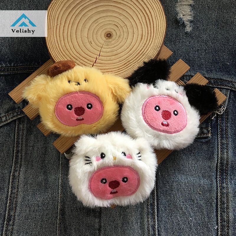 Velishy Phụ Kiện Cài Túi Xách Hình Kẹp Lolpy Nhồi Bông Có Thể Tháo Rời diy Làm Quà Tặng Sinh Nhật Cho Bé