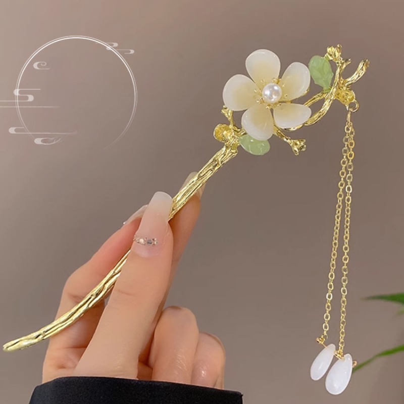 Thời Trang Trâm Cài Tóc Đính Tua Rua Phong Cách retro Cao Cấp