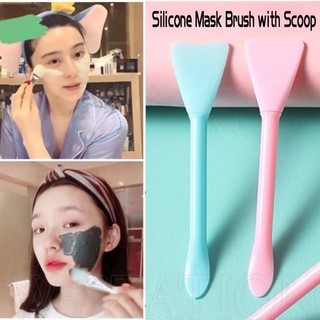 Cọ đắp mặt nạ silicone hai đầu chuyên nghiệp / cọ đắp mặt nạ bùn / đầu dẹt mềm mại