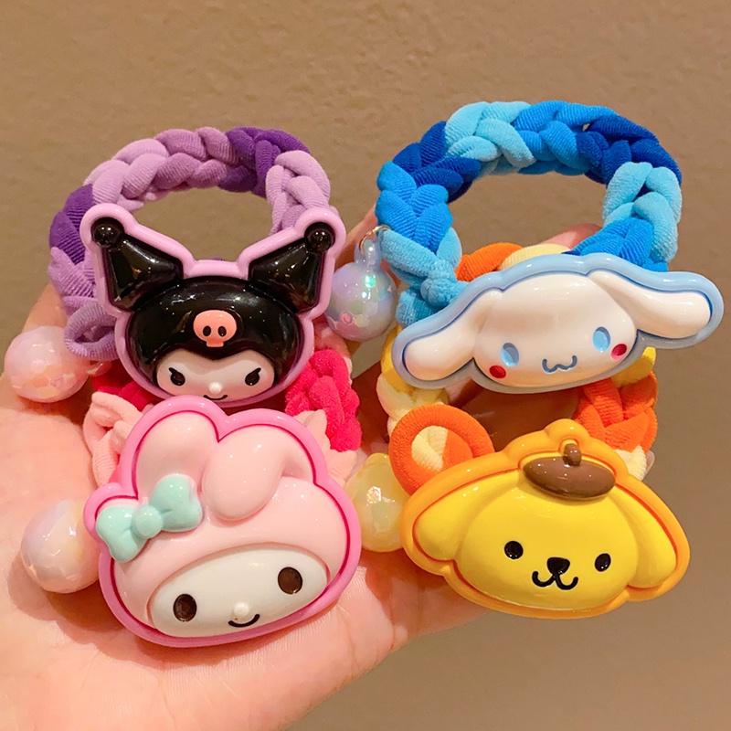 Sanrio Dây Buộc Tóc Cao Su Hình Gấu / Dâu Tây / kuromi cinnamoroll Đáng Yêu Cho Cặp Đôi