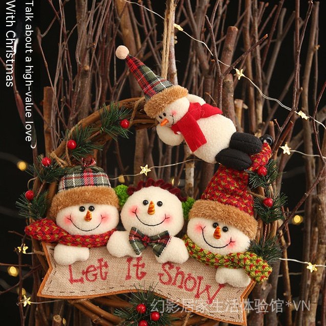 Christmas wreath decoration set door ornaments Christmas door ornaments indoor living room diy Old Man snowman ornaments NPUT