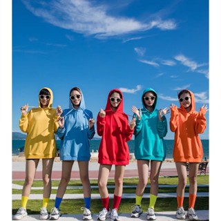 ÁO HOODIE NỈ TRƠN NAM NỮ NHIỀU MÀU TƯƠI TRẺ KIỂU DÁNG DÀI TAY CÓ MŨ TRÙM ĐẦU