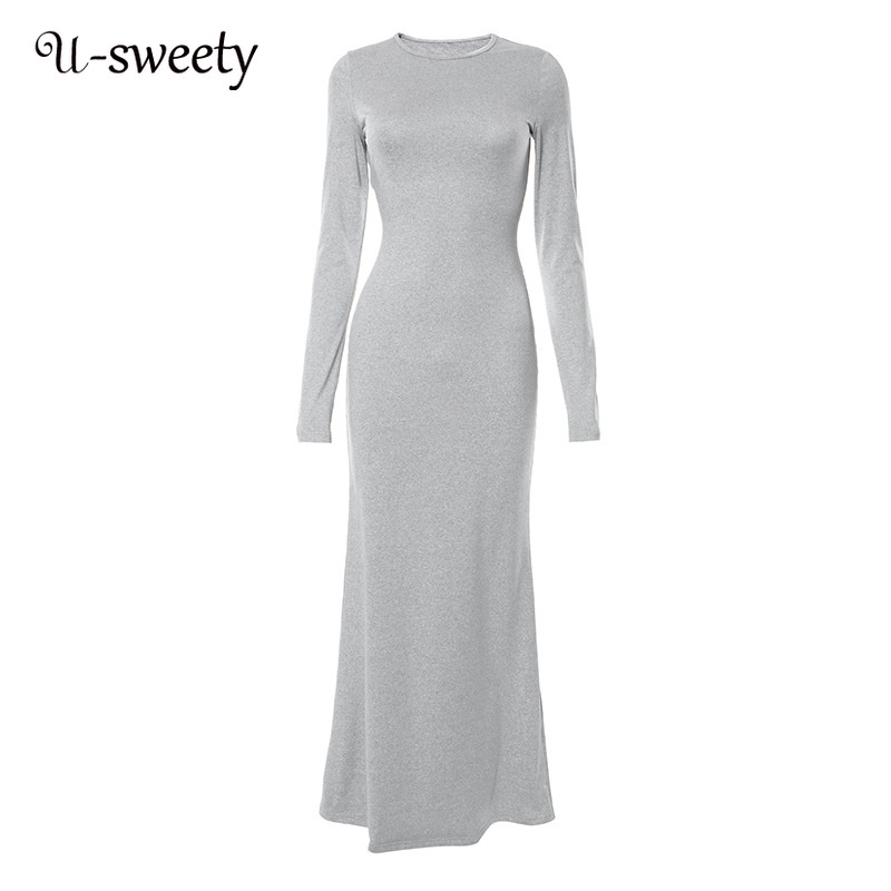 Đầm Chữ u Tay Dài Eo Cao 2023 Cho Nữ