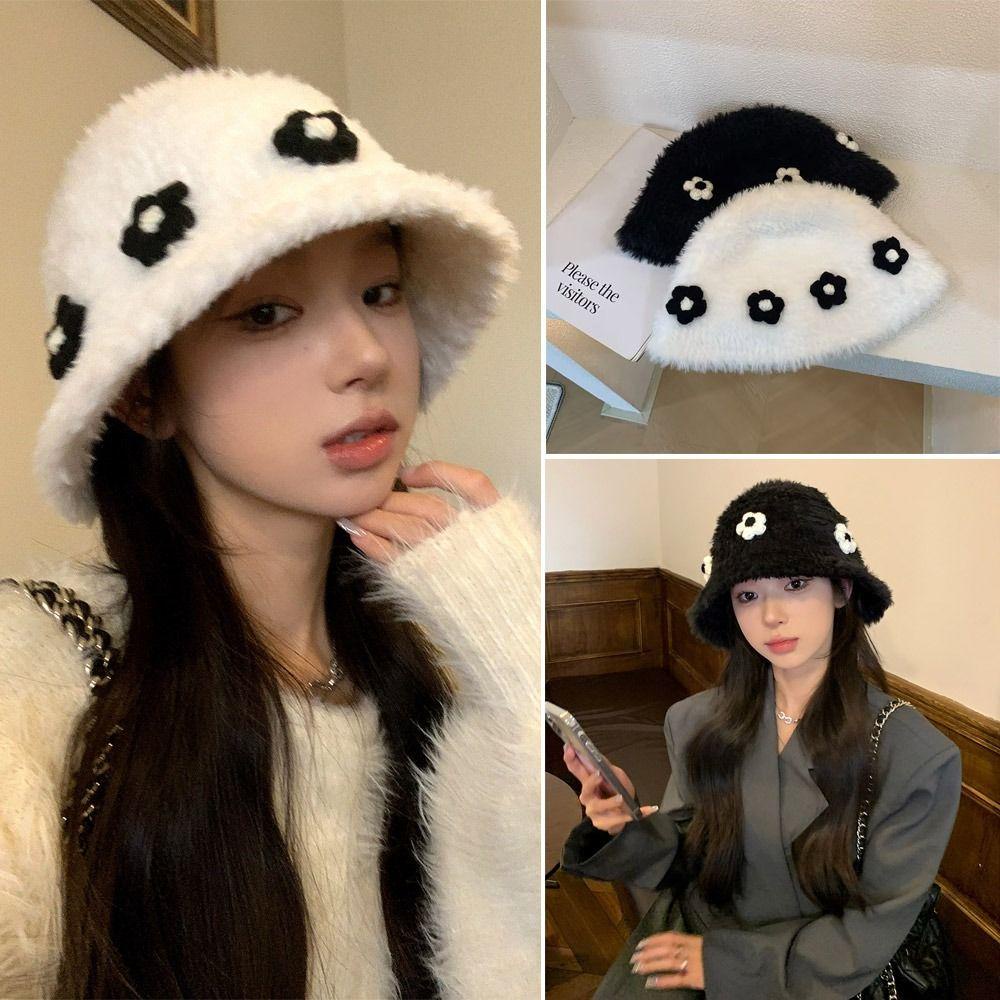 Mũ beanie Dệt Kim Dày Dặn Màu Trơn Giữ Ấm Tai Thời Trang Mùa Đông