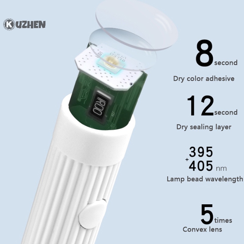 Kuzhen Máy Sấy Khô Móng Tay Nhanh Khô Bằng Tia uv Có Đèn led usb Dùng Tại Nhà / Đi Du Lịch