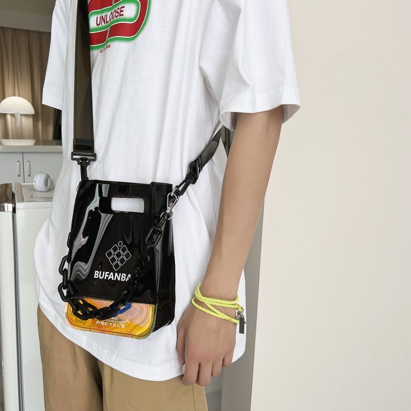 Túi Đeo Chéo Trong Suốt Phong Cách hip hop Đường Phố Cá Tính Cho Nam