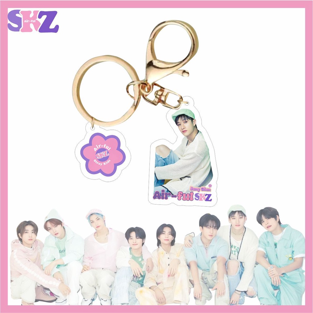 Móc Khóa acrylic Hình stray kids air-Ly Mới Trang Sức Quyến Rũ Cho Túi Xách Hyungmin hyunjin