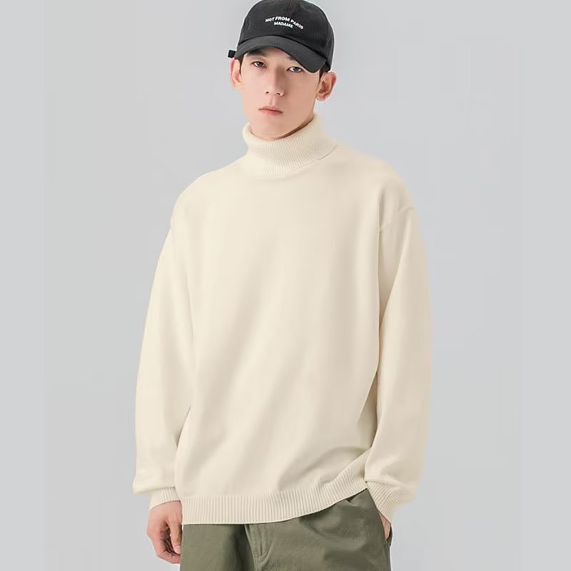 Áo Len Nam Cổ Lọ Tay Dài Dáng Rộng Màu Trơn Thời Trang Thu Đông Màu Sắc