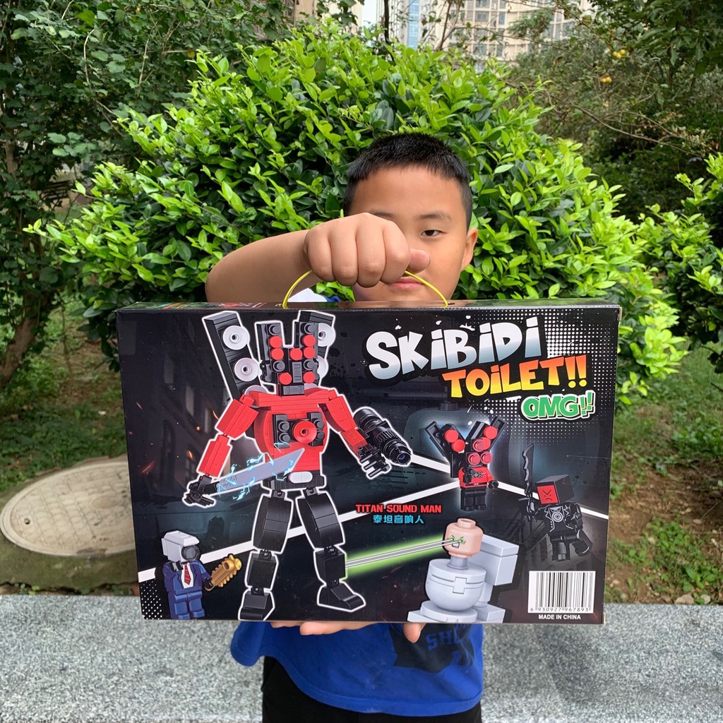 Bộ Đồ Chơi Xây Dựng Nhà Vệ Sinh Trượt Tuyết Mẫu Mới tv man / skibidi toilet / cameraman / Loa Anime, Quà Tặng Người Hâm Mộ aldult