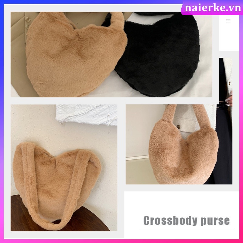 Túi Đeo Chéo Hình Trái Tim Xinh Xắn Cho Nữ