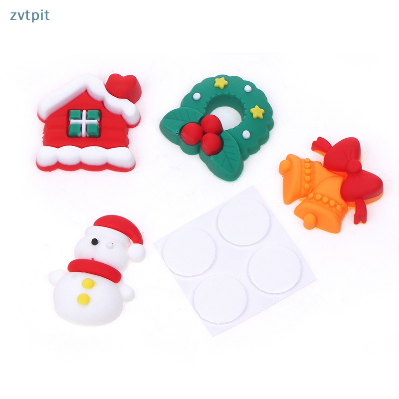 Zvt Set 2 Túi Sticker resin 3d Họa Tiết Giáng Sinh Dễ Thương Dùng Để Trang Trí Ốp Điện Thoại / Ly Nước