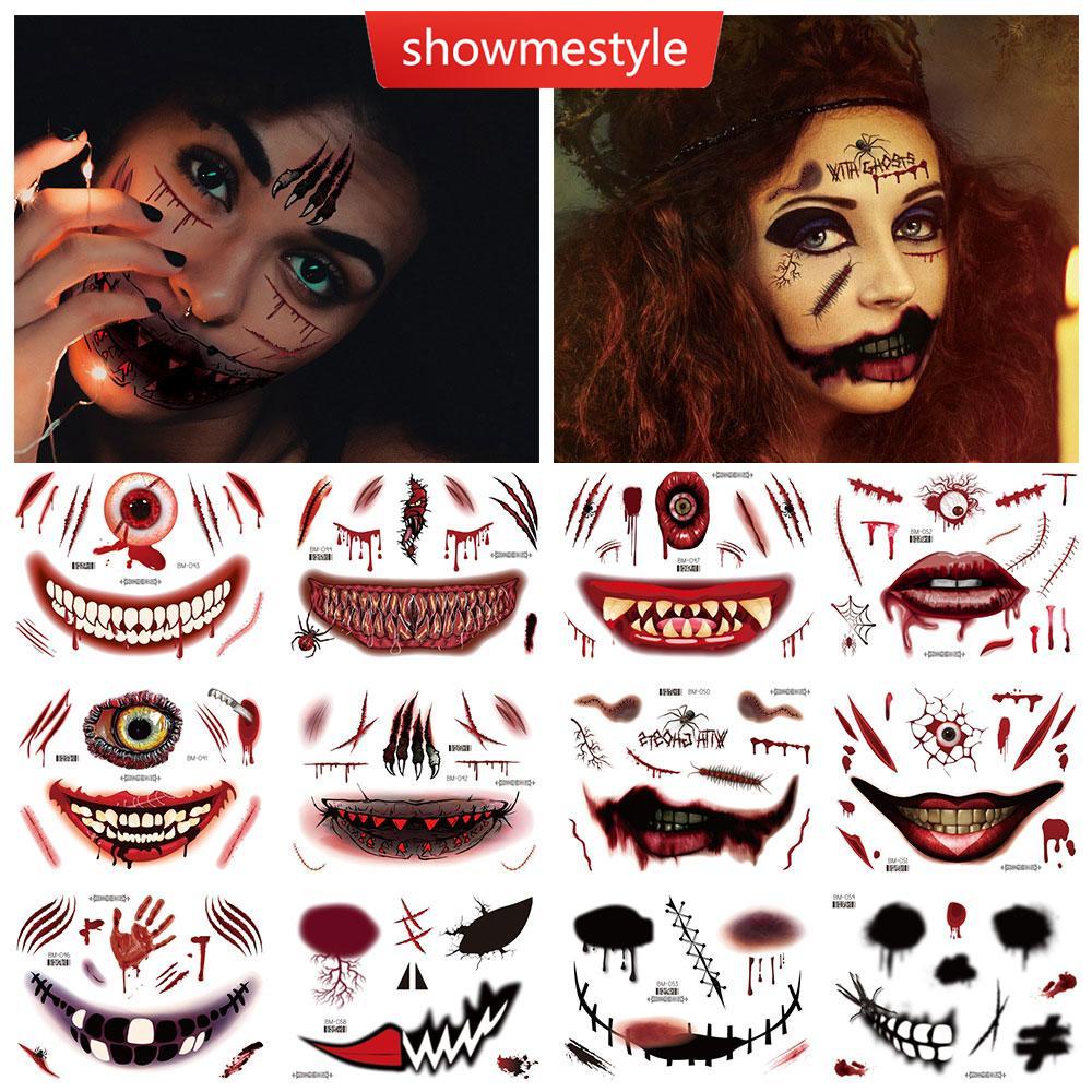 Sms Hình Xăm Dán Chống Nước Hình Nhện Máu n5r7 Phong Cách halloween