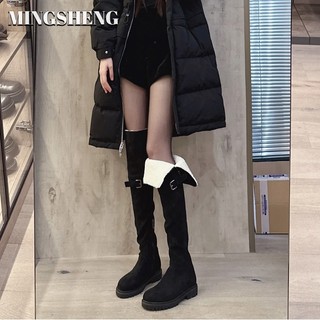 Ms giày bốt nhung cổ cao qua gối thời trang thu đông cho nữ