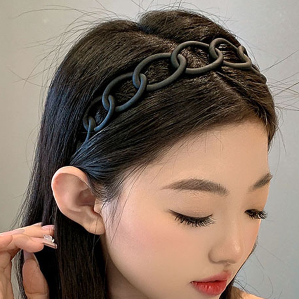 Set 4 Băng Đô Cài Tóc Màu Đen Thiết Kế Đơn Giản Thanh Lịch Cho Nữ