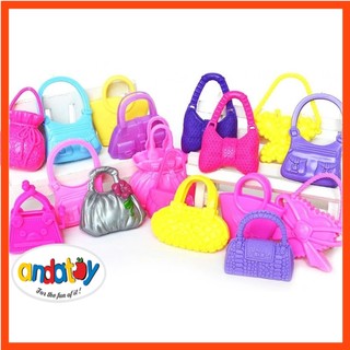 Bộ 10 túi xách nhựa nhiều màu sắc phụ kiện cho búp bê 30cm AD1418