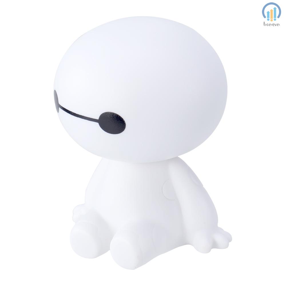Cartoon Plastic Auto Decor Accessories Cute Baymax Robot Shaking Head Doll for Car Interior Decorations and Styling