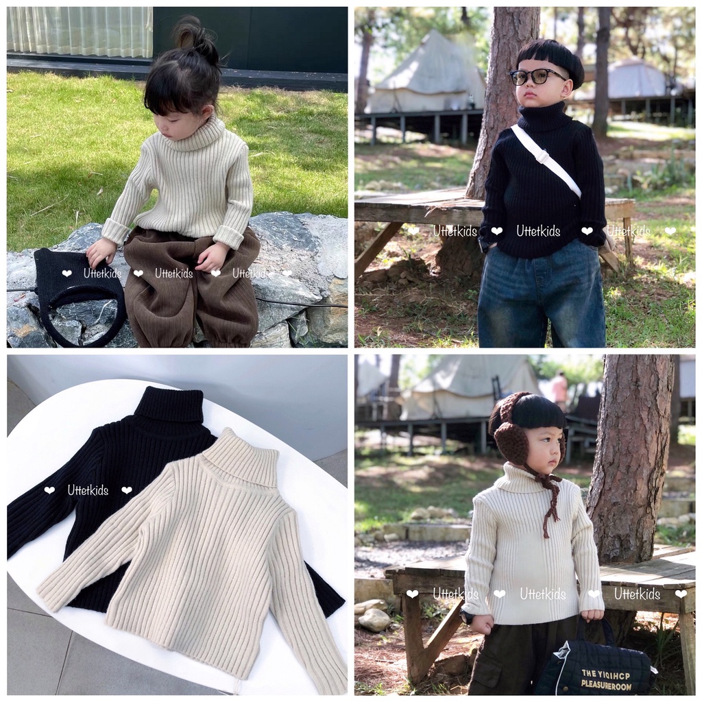 ÁO LEN ÔM CỔ LỌ PHONG CÁCH HÀN QUỐC CHO BÉ GÁI VÀ BÉ TRAI