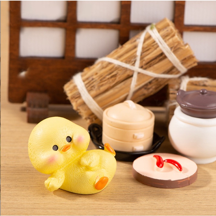 Tượng vịt đầu bếp dễ thương decor bàn học, trang trí bàn học