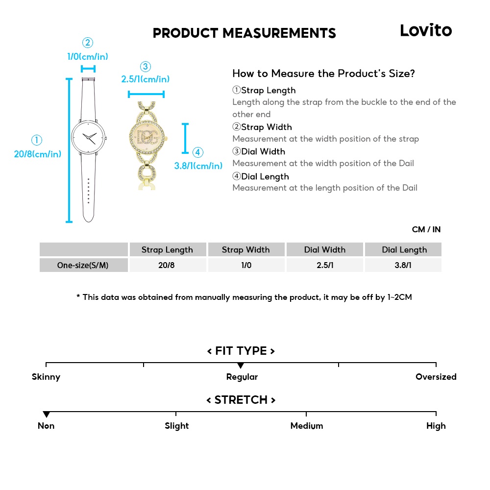 Lovito Đồng Hồ quartz Màu Trơn Cho Nữ L69AD063