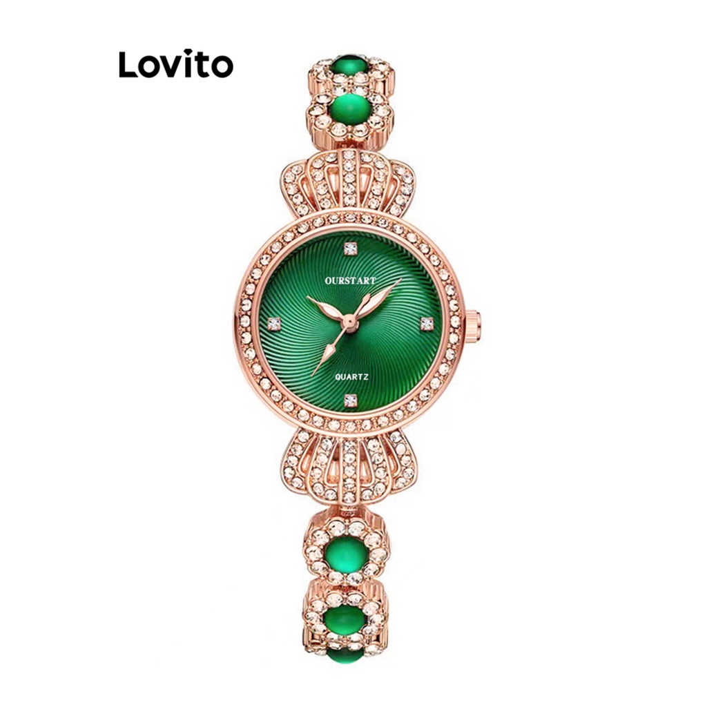 Đồng Hồ Thạch Anh lovito Thời Trang Cho Nữ L69AD062 Màu Xanh Lá