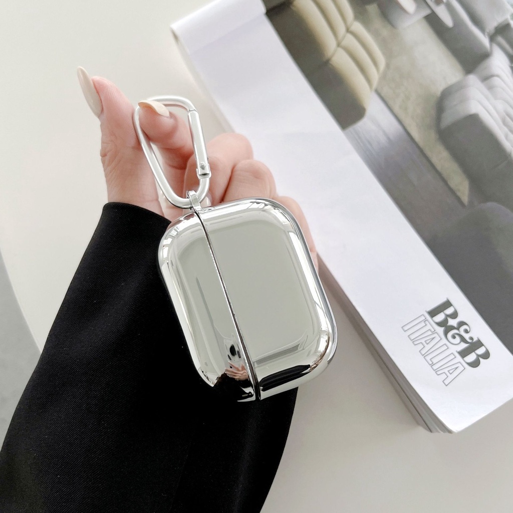 Vỏ Bảo Vệ Hộp Sạc Tai Nghe bluetooth airpods 1 2 3 pro pro 2 3 tws Mạ Bạc Tráng Gương Sang Trọng Thời Trang