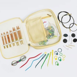 Bộ kim đan gỗ cơ bản dành cho người mới bắt đầu, nhập khẩu từ Knitpro