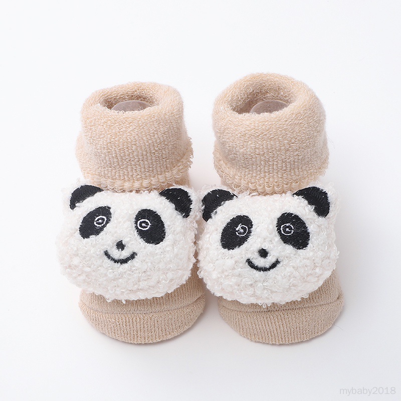 Vớ cotton Mềm Mại Chống Trượt Hình Gấu Trúc Hoạt Hình Dành Cho Bé Trai Gái Sơ Sinh