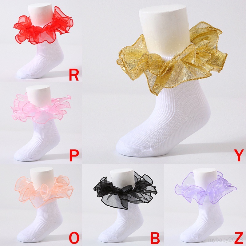 Vớ cotton Mềm Mại Chống Trượt Phối Ren Kiểu Công Chúa Dành Cho Bé Gái Sơ Sinh