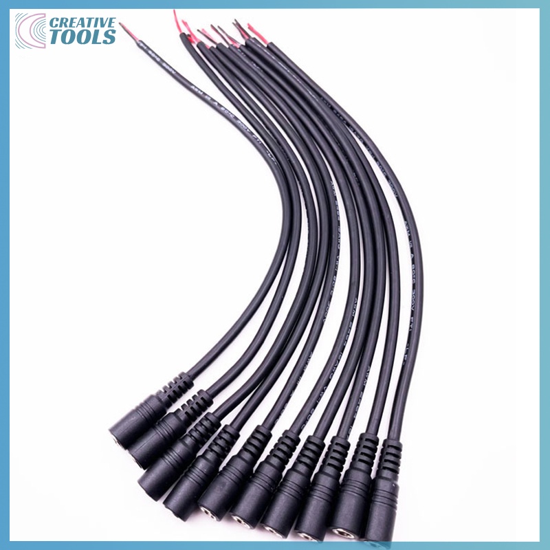 Bộ 10 Đầu Nối Dây Điện 5.5 X 2.1 dc male Hoặc female Cho Đèn led 3528 5050 Mới