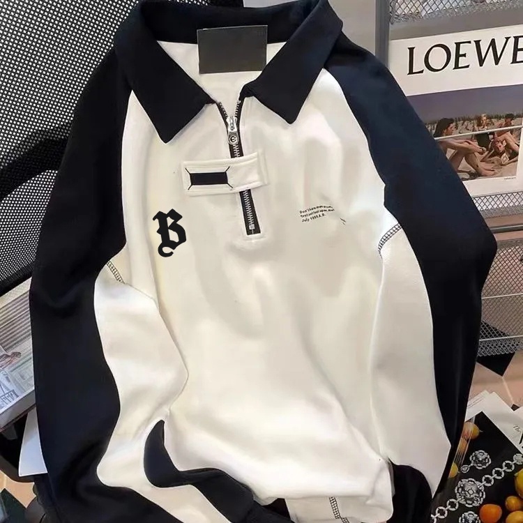 Áo sweater Cổ polo Dáng Rộng Thiết Kế Mới Thời Trang Mùa Đông Theo Phong Cách Mỹ Dành Cho