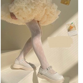 Quần tất lưới mỏng màu đen trắng cho bé họa tiết tiểu thư sang chảnh Sunykid
