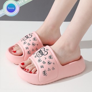 Dép Đế Dày bonnie cathy (4cm).Dép Nhựa eva Mềm Chống Trượt Thoải Mái Họa Tiết Gấu Hoạt Hình Dễ Thương