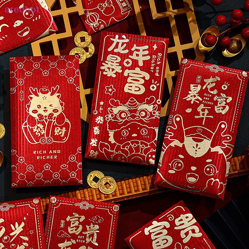 Set 6 Bao Lì Xì Năm Mới 2024 Phong Cách Trung Hoa Cho Bé Mới