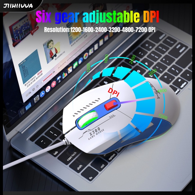 Chuột gaming jl- x300 ergonomic 7200dpi 12 rgb Có Dây Và Đèn Led Dùng Để Chơi Game
