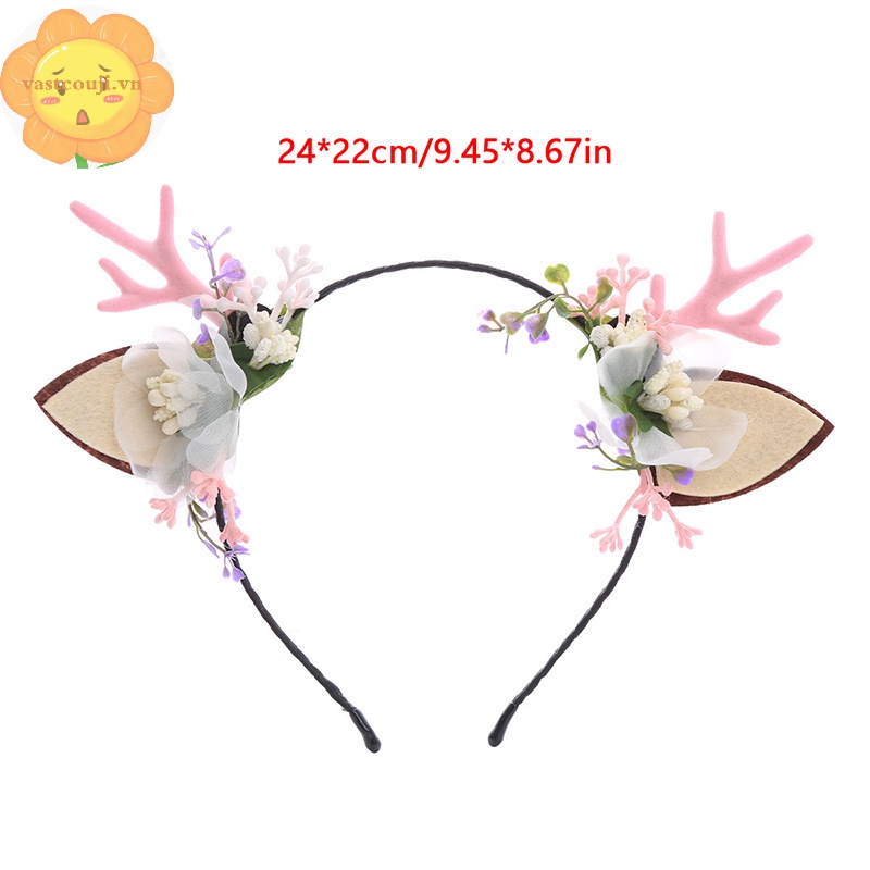 Vastji Băng Đô Cài Tóc Hình Sừng Hươu Bông Hóa Trang Giáng Sinh / Tiệc Tùng / Lễ Hội vn