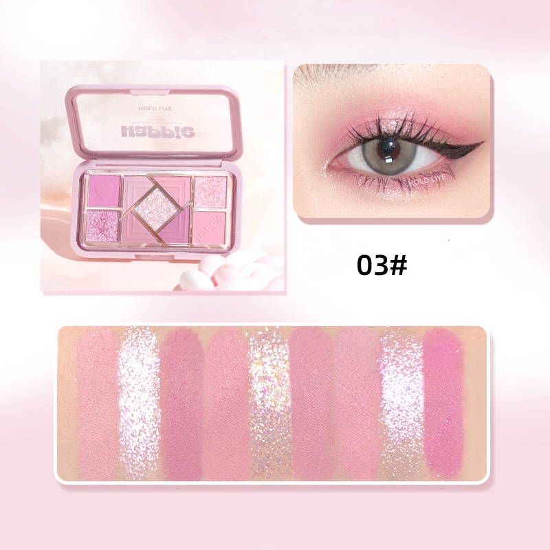 Bảng Phấn Mắt Hold Live 9 Ô Happie lấp lánh YR