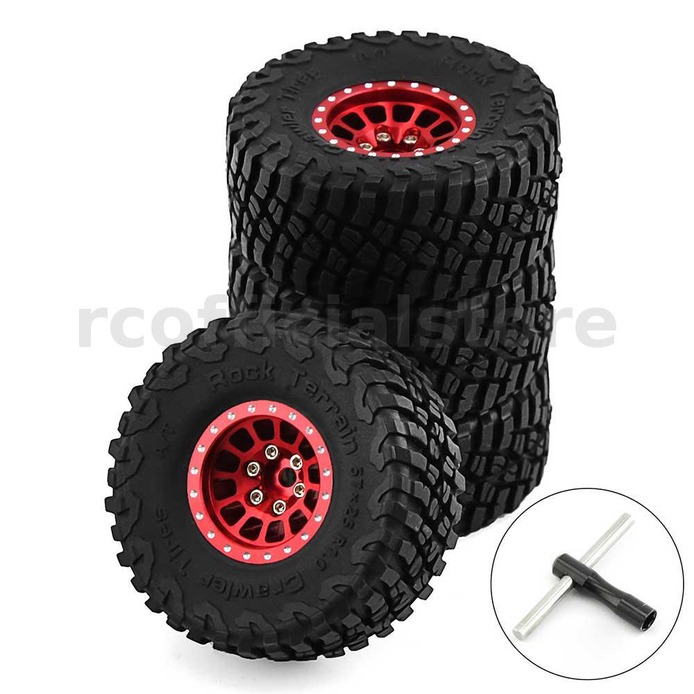 Set 4 Bánh Xe Leo Núi 1.0 inch Bằng Hợp Kim Nhôm Cho 1 / 18 trx4m scx24 fms fcx18 fcx24 furitek fx118