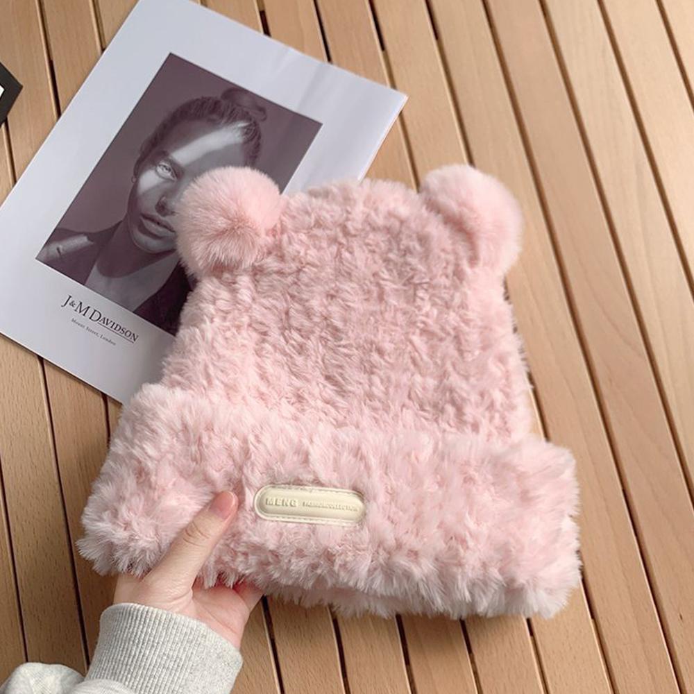 Mũ bucket Lông Giả Tai Gấu Dễ Thương Cho Nữ j2f1