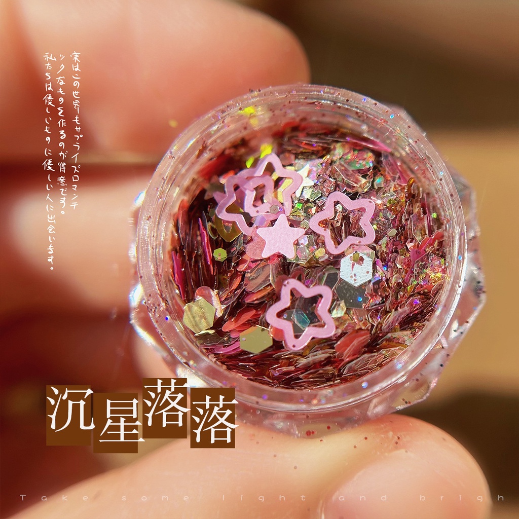 Miếng Dán Trang Trí Móng Tay Hình Bát Giác / Thỏ / Ngôi Sao Đính Sequin Lấp Lánh Thời Trang Thu Đông