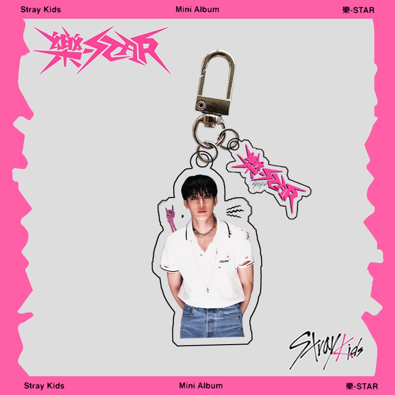 Móc Khóa Hai Mặt acrylic Hình kpop stray kids le-star Mới Quyến Rũ