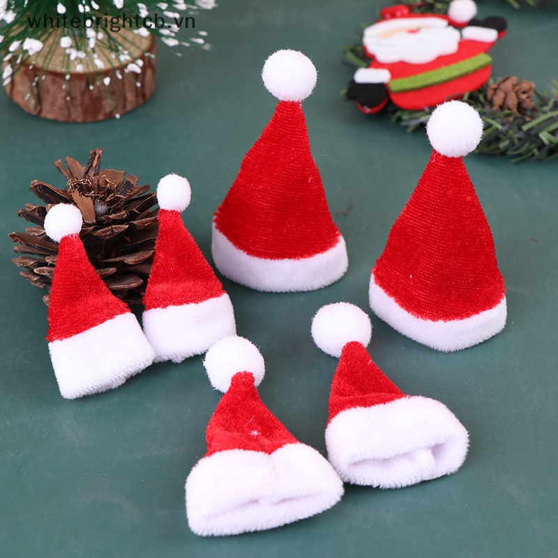 Set 2 Búp Bê Hình Ông Già Noel Đội Nón Đỏ Trang Trí Giáng Sinh
