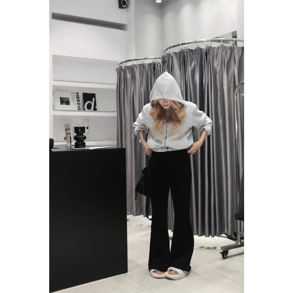 Aran coat A3677 Áo khoác có mũ dáng lửng chất nỉ