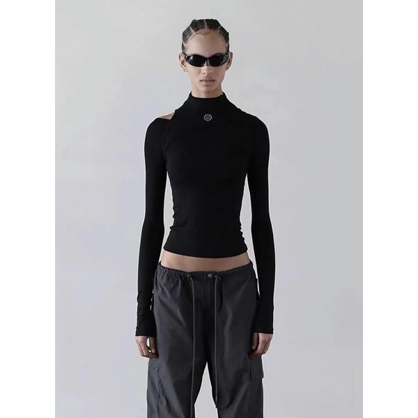 Áo Thun Tay Dài Ôm Dáng Thời Trang Hàn Quốc Cho Nữ