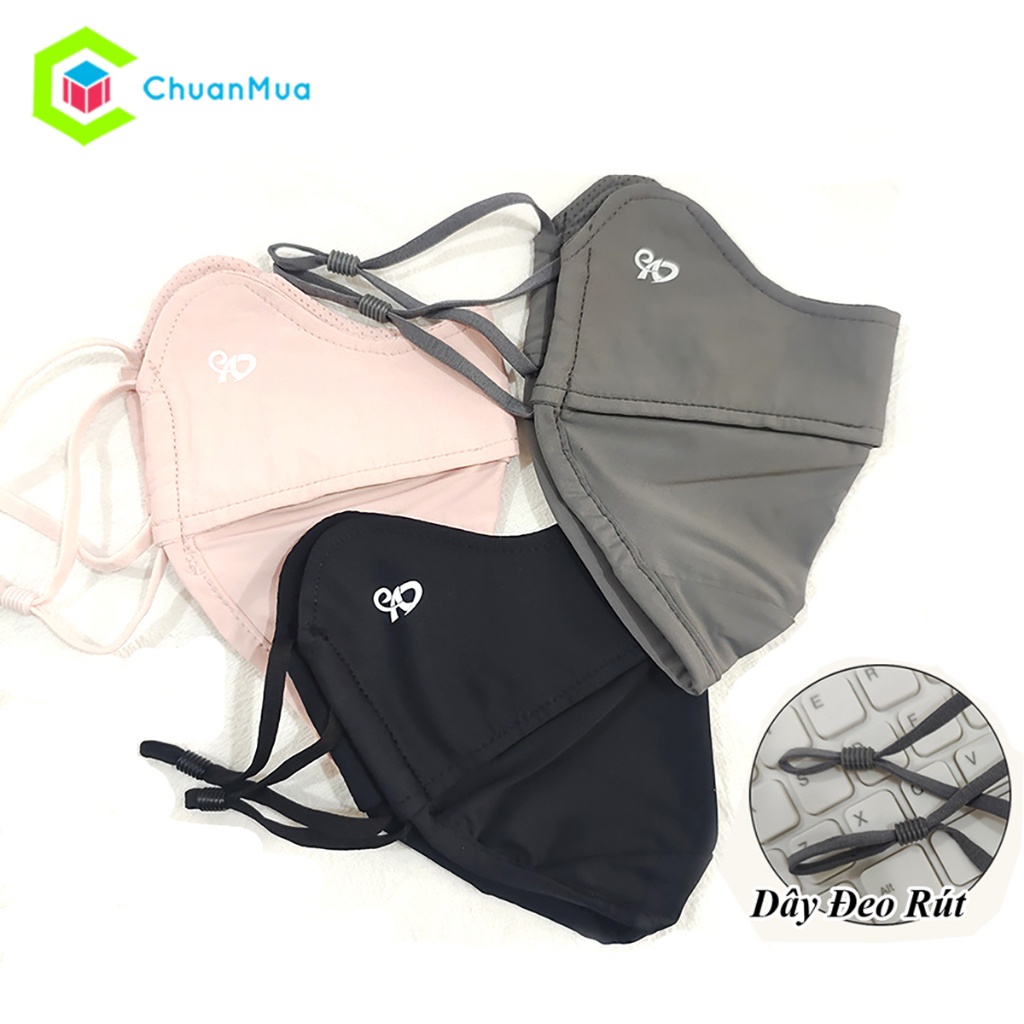 Khẩu Trang Dây Đeo Rút Co Giãn Hàng Nhập Khẩu Chống UV Vải Thun Lạnh Cao Cấp Unisex Fashion Masks