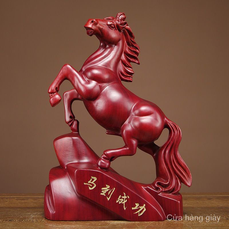 Hoa Lê Vàng Mười Hai Con Ngựa Chạm Khắc Ngựa Bằng Gỗ Trơn Trang Trí Nhà Cửa Văn Phòng Ma Gụ