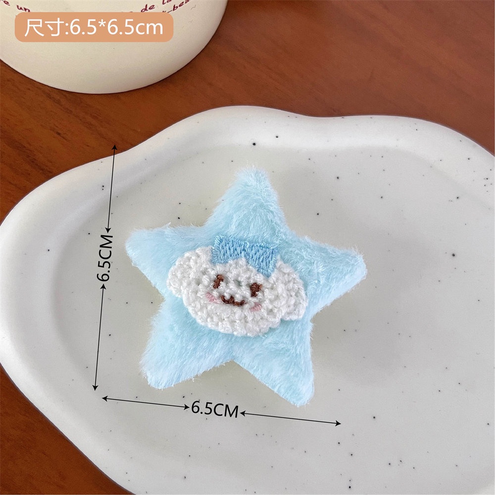Kẹp Tóc Hình Ngôi Sao Năm Cánh Phủ Lông Nhiều Màu Sắc Thời Trang Cá Tính Cho Nữ sanrio kuromi melody